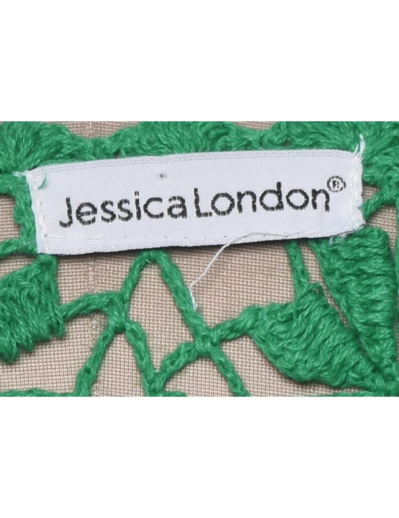 Green Crochet Cardigan - L