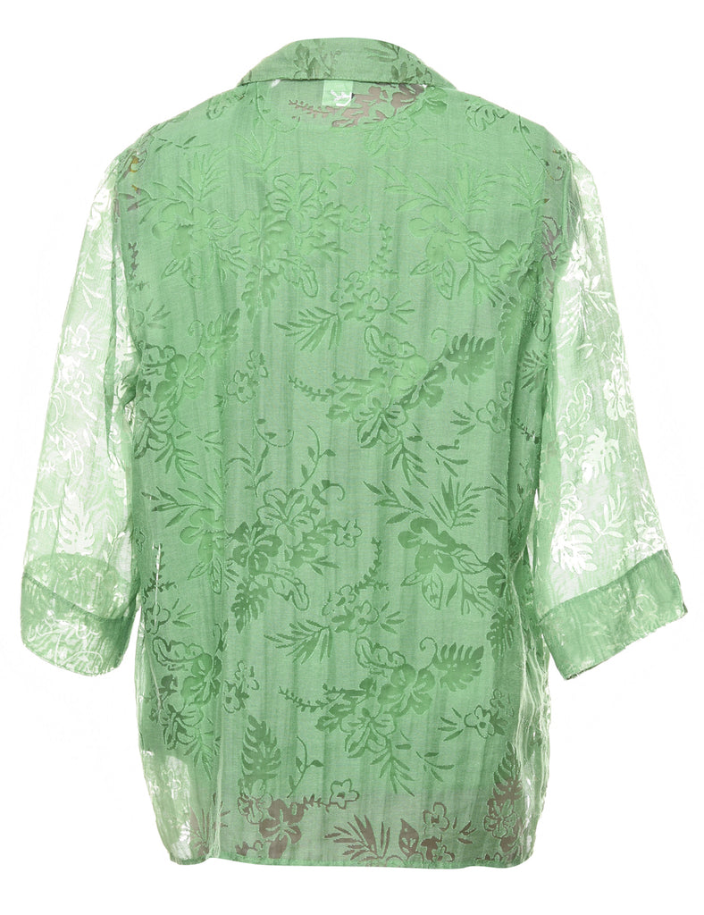 Green Floral Shirt - L