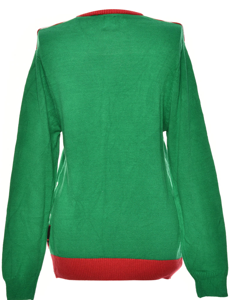 Green Gingerbread Christmas Jumper - M