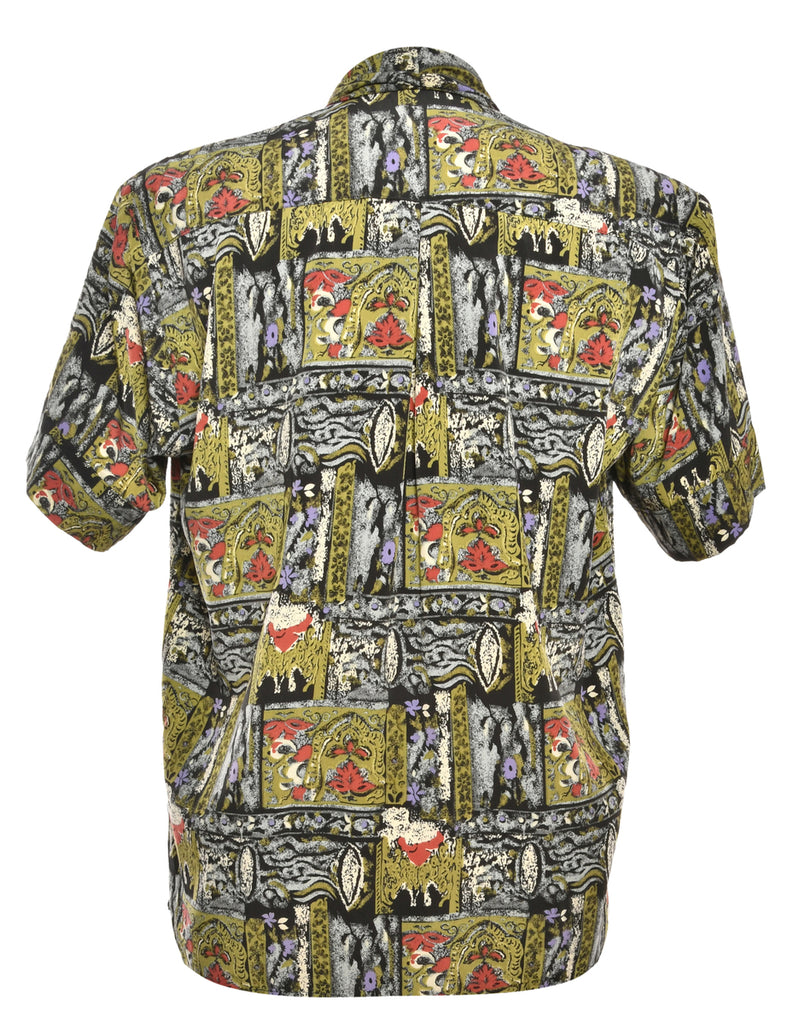 Green Printed Blouse - M