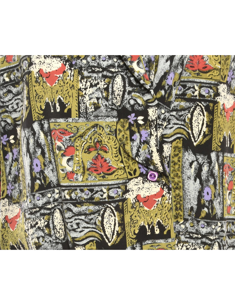 Green Printed Blouse - M