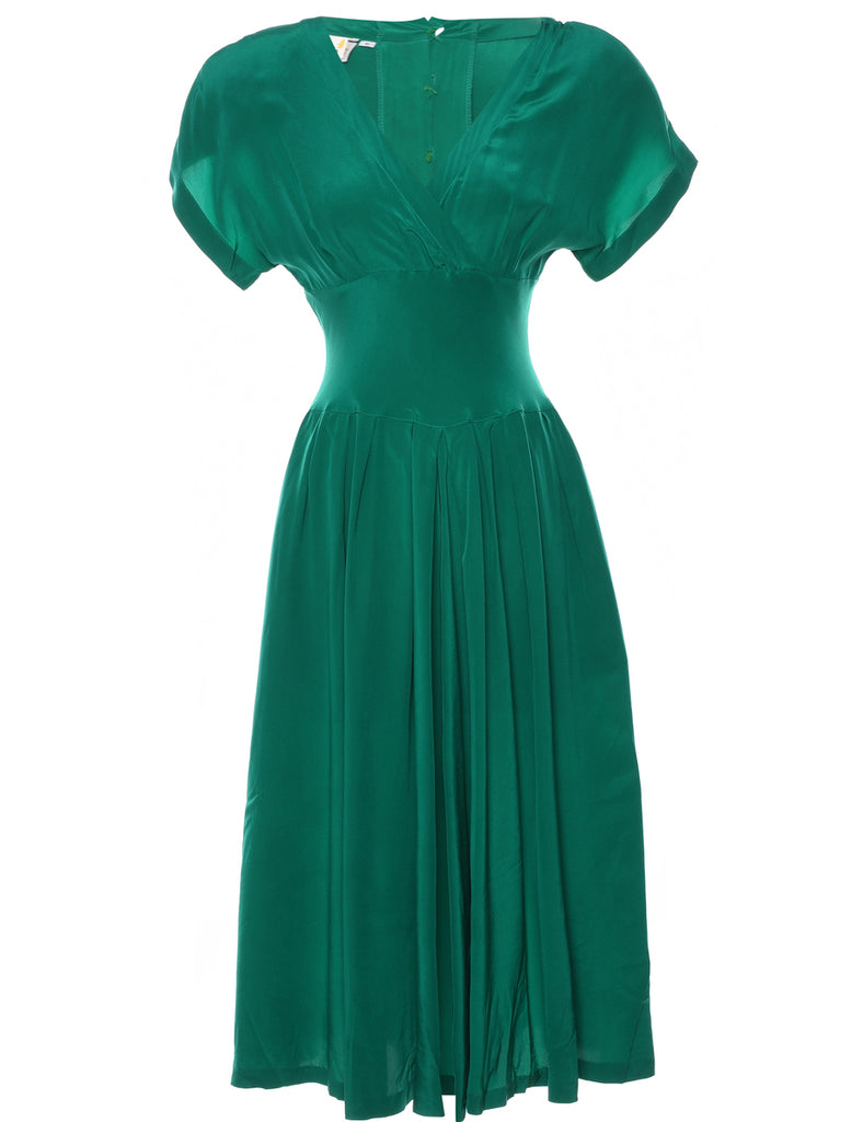 Green Silk Dress - M