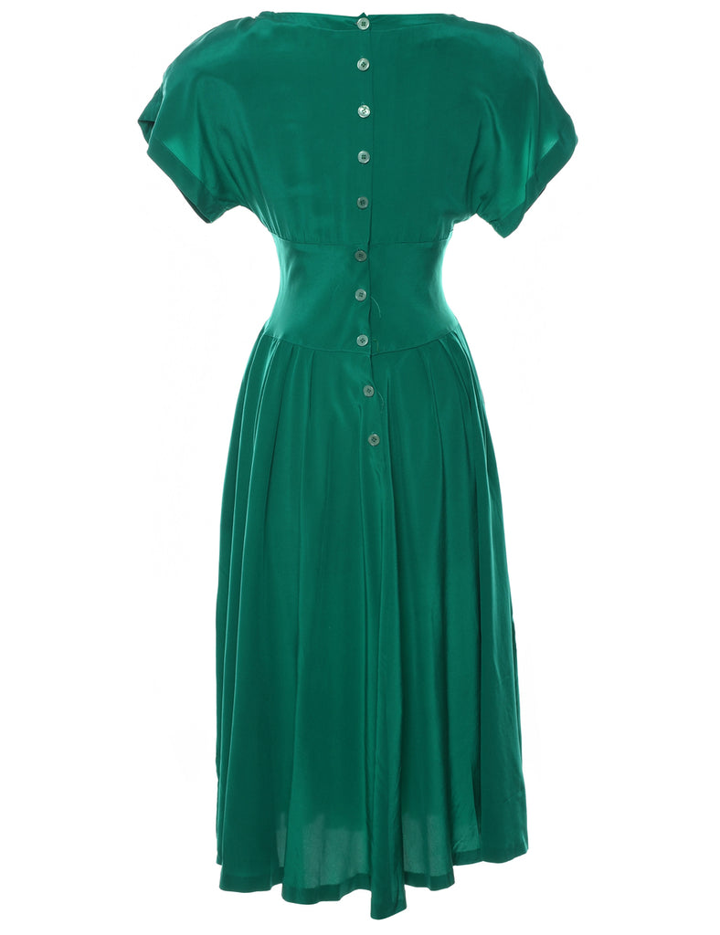 Green Silk Dress - M