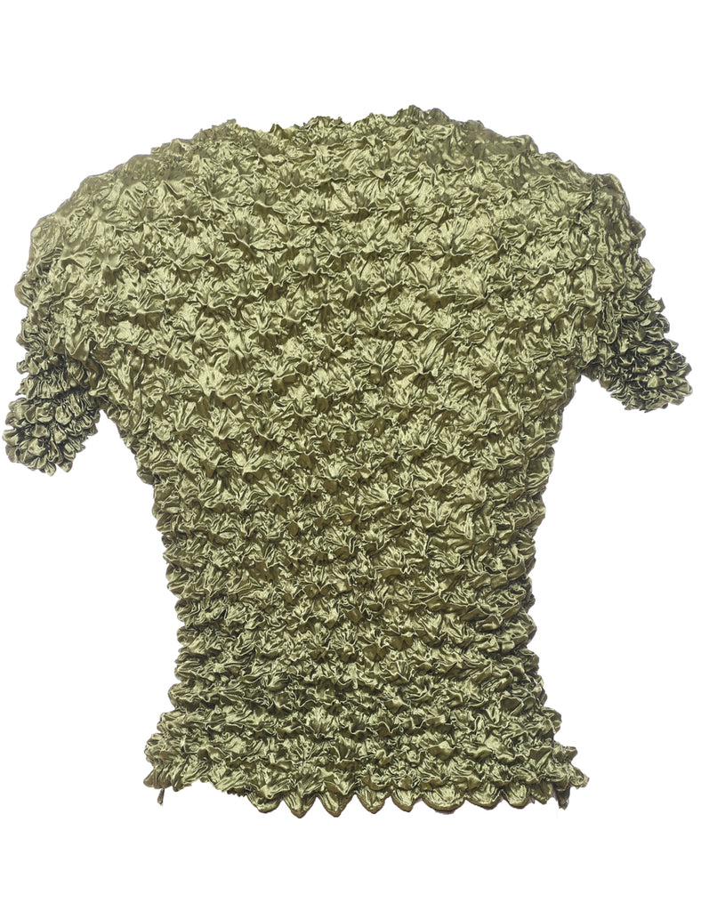 Green Y2K Popcorn Top - XS