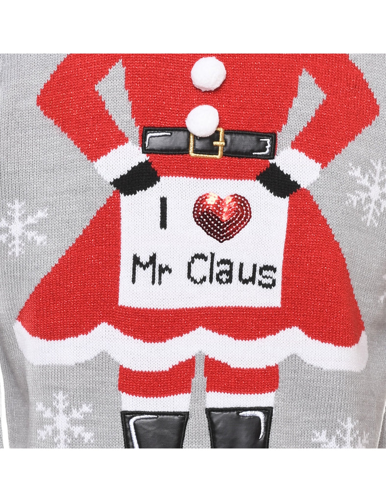 Grey Christmas Jumper - M