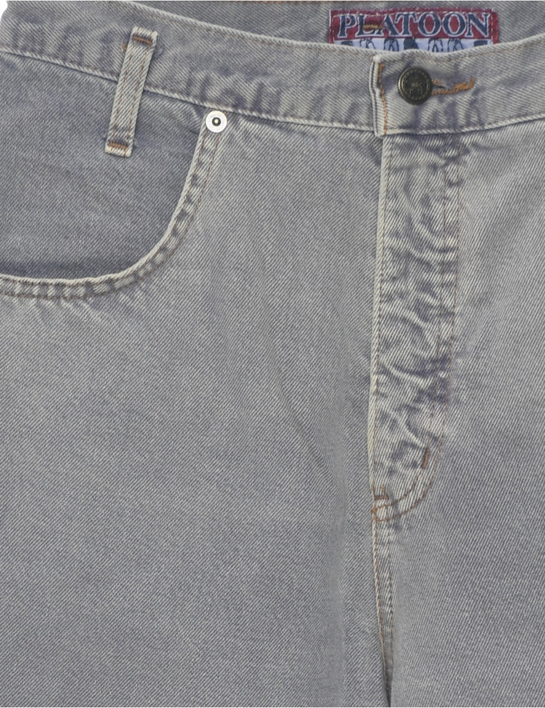 Grey Denim Shorts - W26 L5
