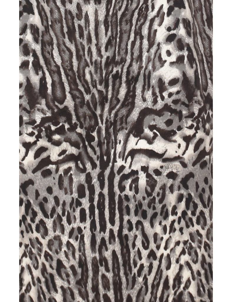 Grey Leopard Print Dress - M