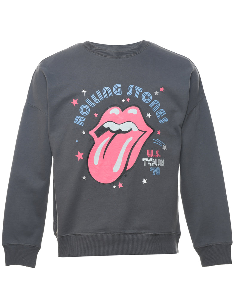 Grey Rolling Stones Printed Sweatshirt - M