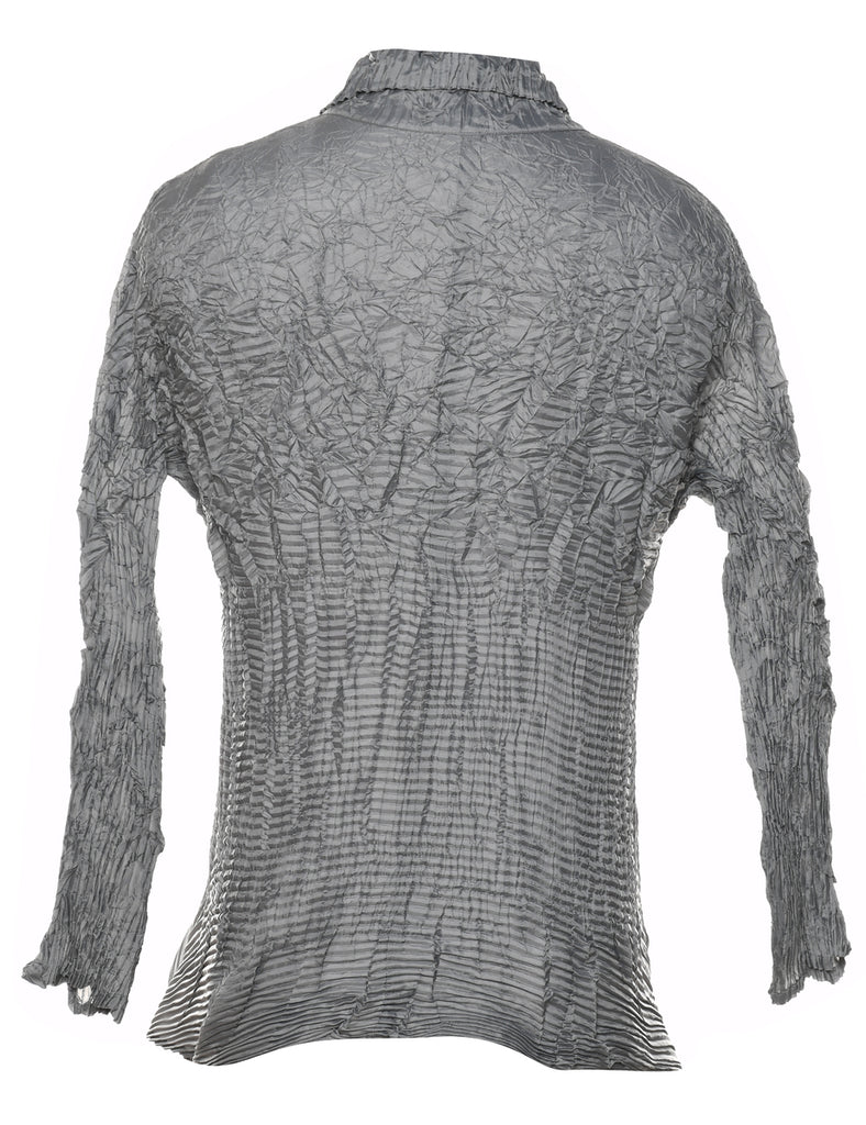 Grey Smocked Shirt - S