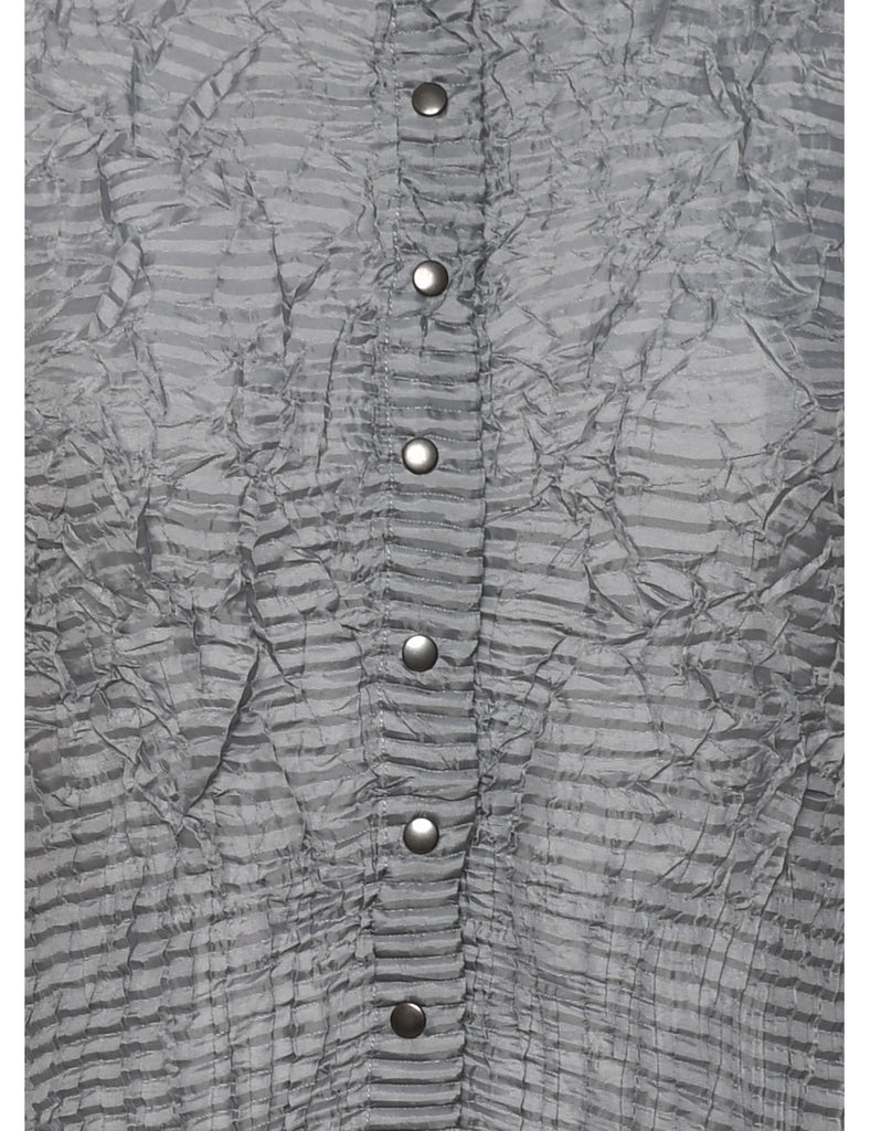 Grey Smocked Shirt - S