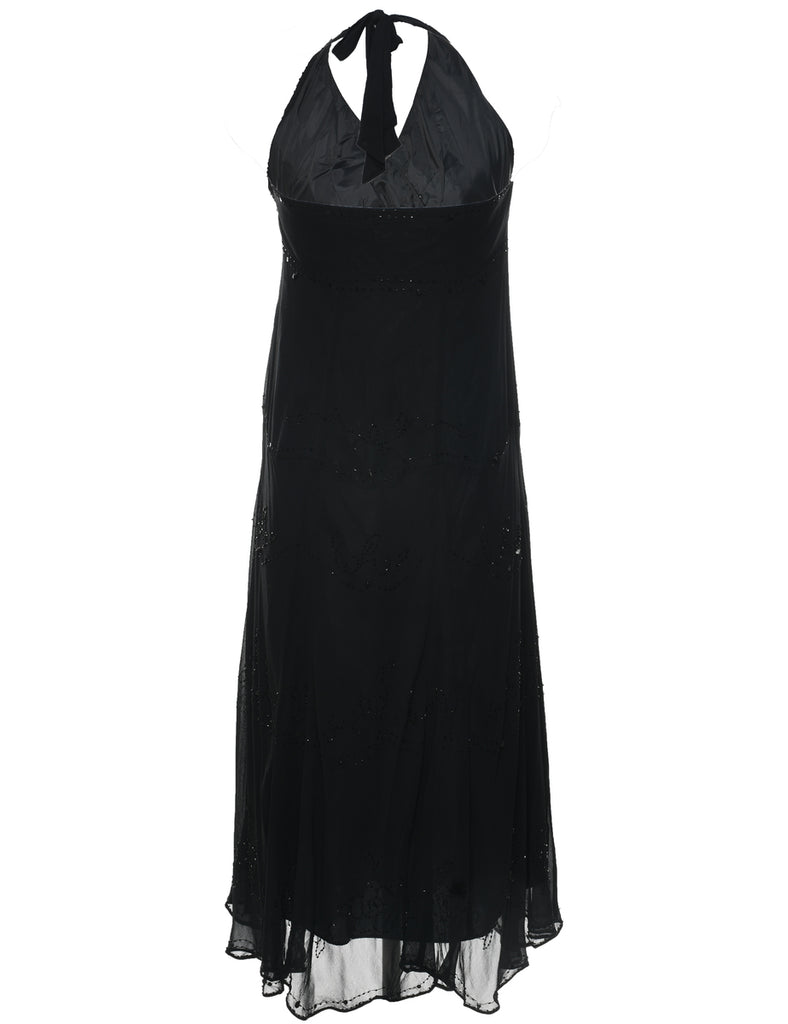 Halter Black Evening Dress - S