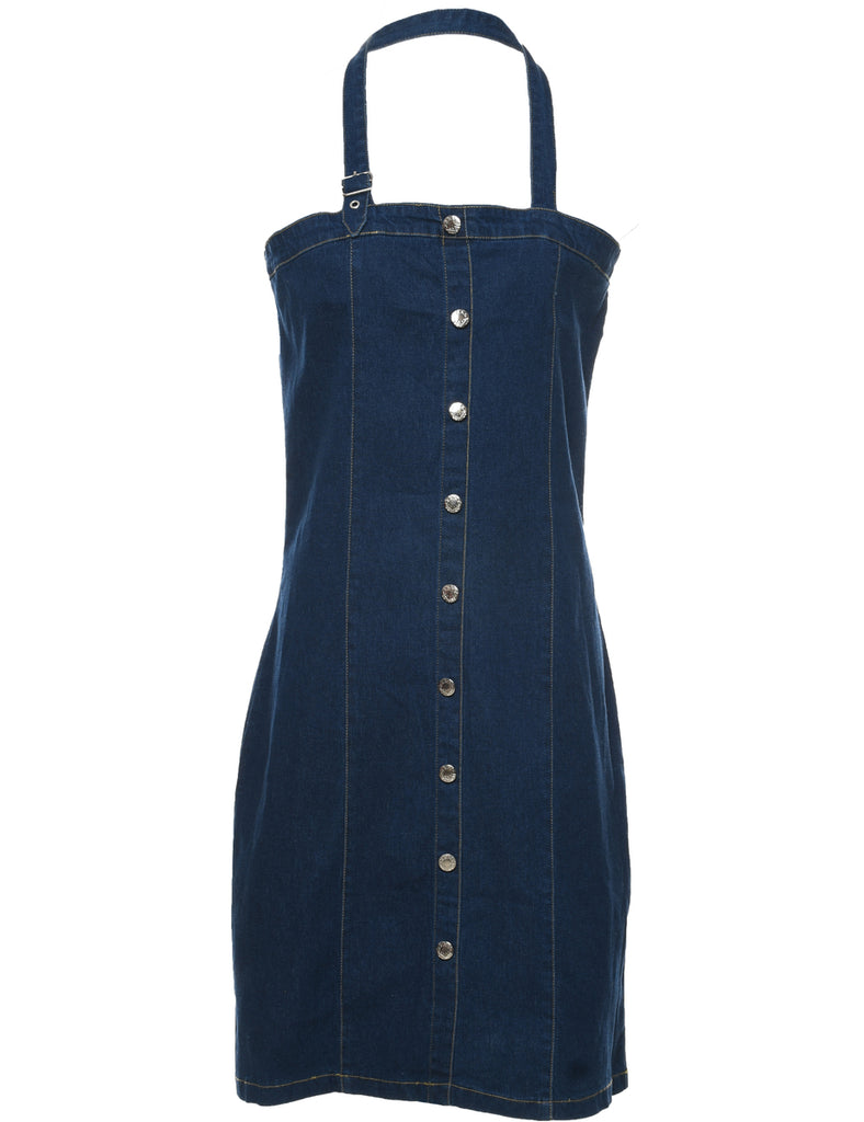 Halter Denim Dress - L