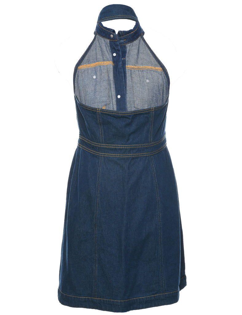 Halter Denim Dress - S