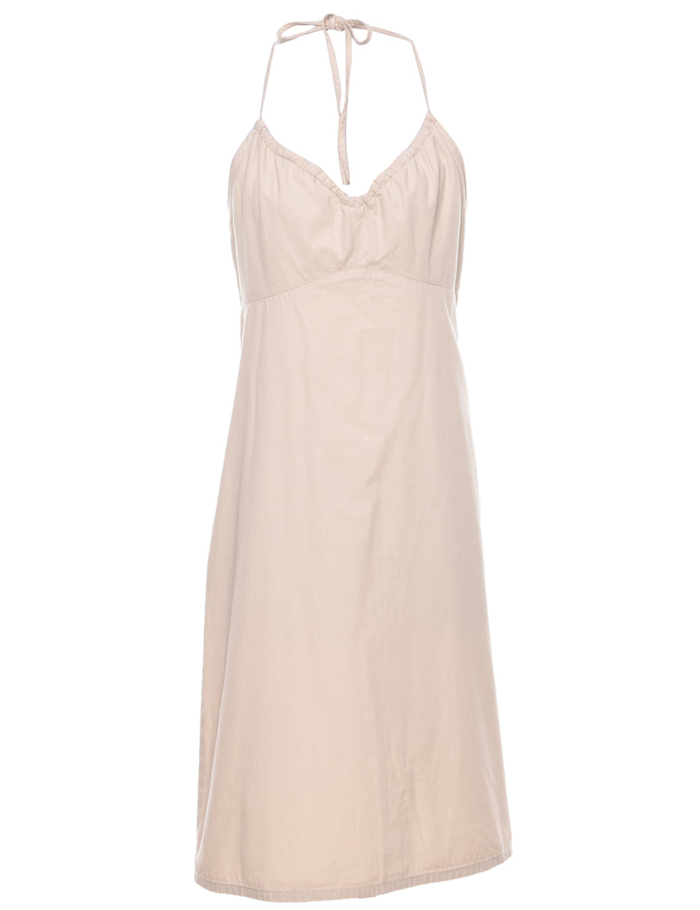 Halter Light Brown Dress - M