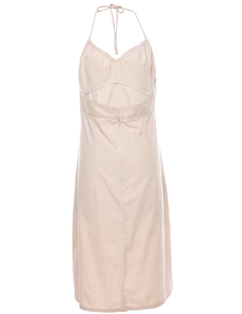 Halter Light Brown Dress - M