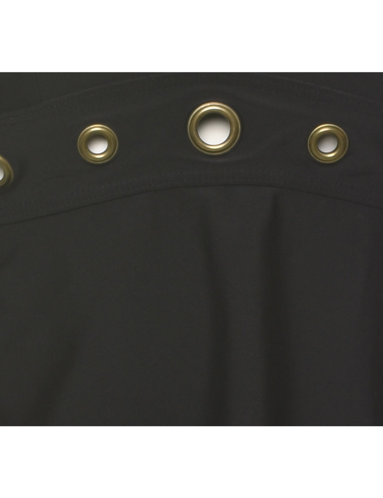 Halterneck Black Cropped Top - XS