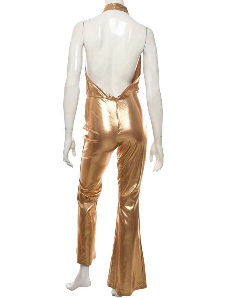 Halterneck Shiny Jumpsuit - S