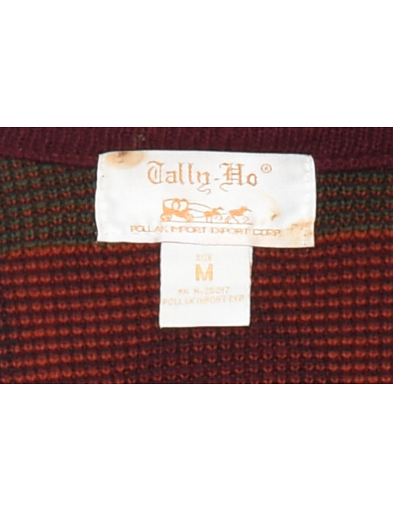 Harlequin Pattern Cardigan - M