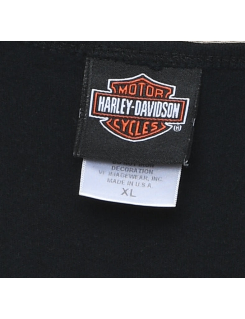 Harley Davidson Black Embellished Y2K Vest - L