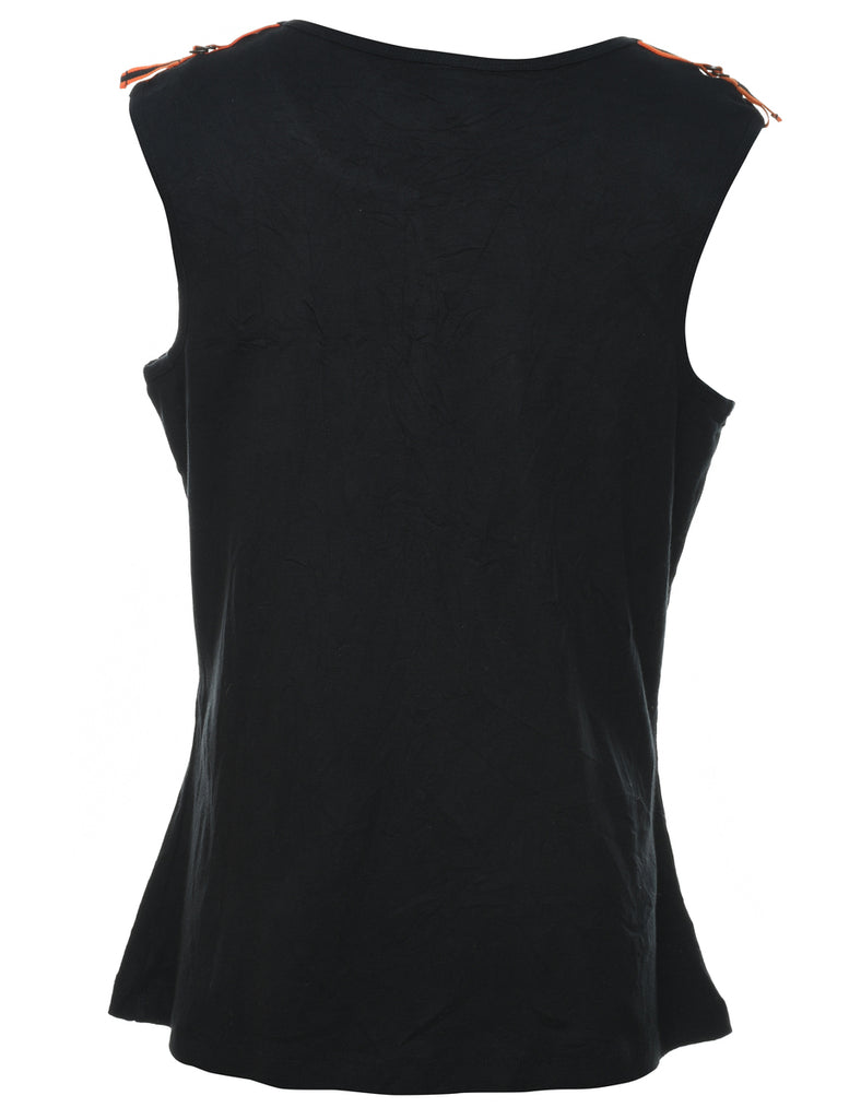 Harley Davidson Black & Orange Y2K Vest - M