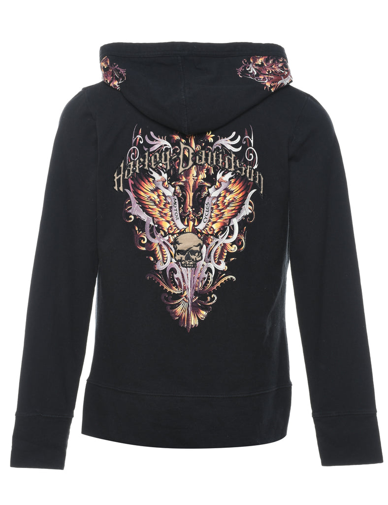 Harley Davidson Black Printed Hoodie - M
