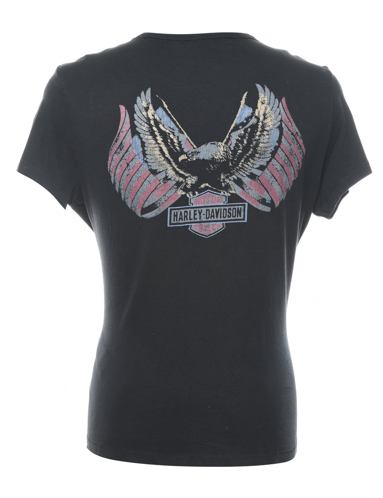 Harley Davidson Black Printed T-shirt - XL