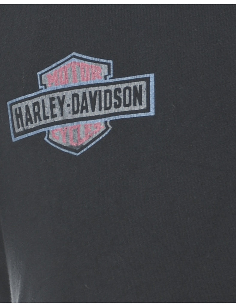 Harley Davidson Black Printed T-shirt - XL