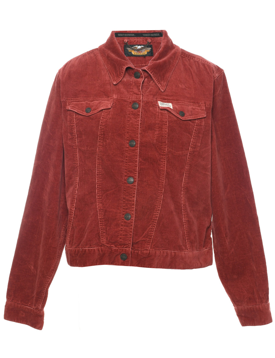 Women's Harley Davidson Harley Davidson Corduroy Jacket Orange, L