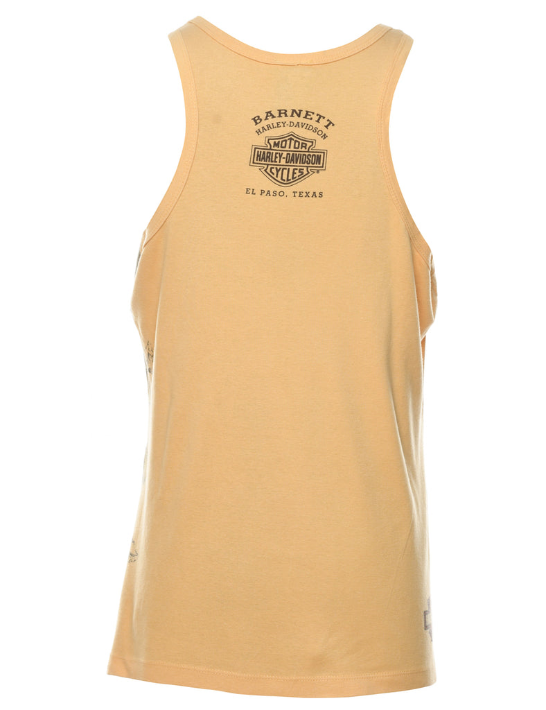 Harley Davidson Floral Print Yellow Y2K Vest - M