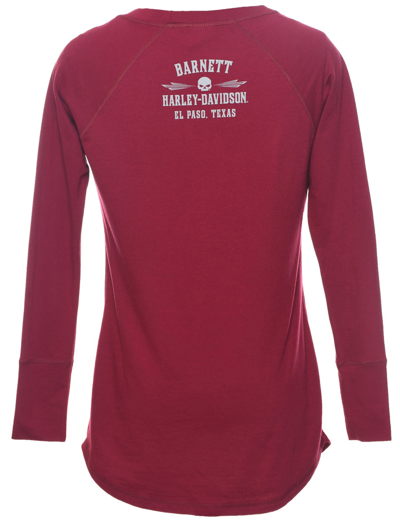 Harley Davidson Maroon & Yellow Sweatshirt - M