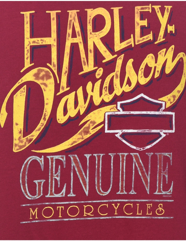 Harley Davidson Maroon & Yellow Sweatshirt - M