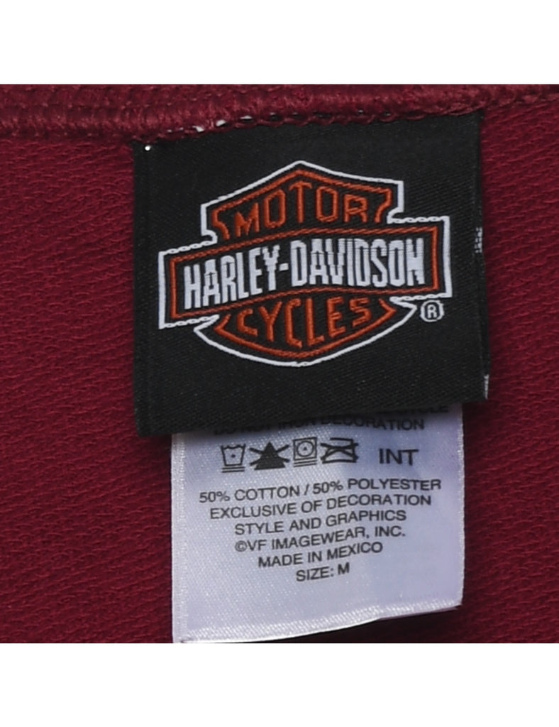 Harley Davidson Maroon & Yellow Sweatshirt - M