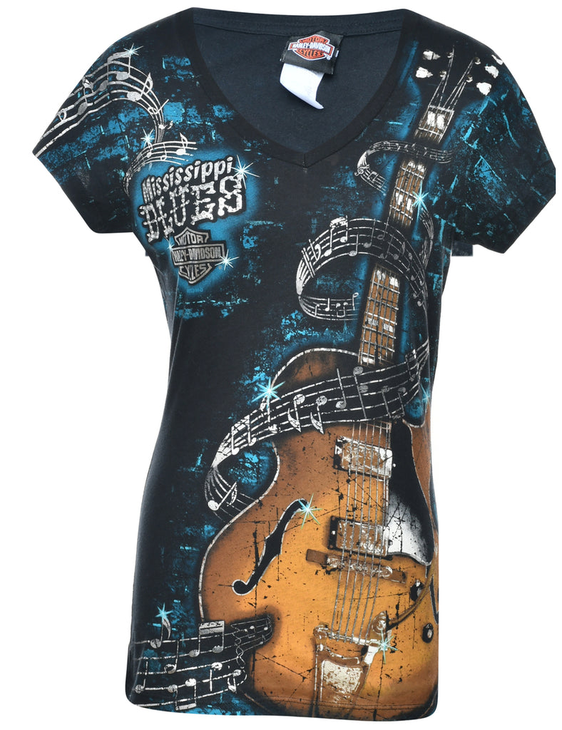 Harley Davidson Printed Y2K T-shirt - M