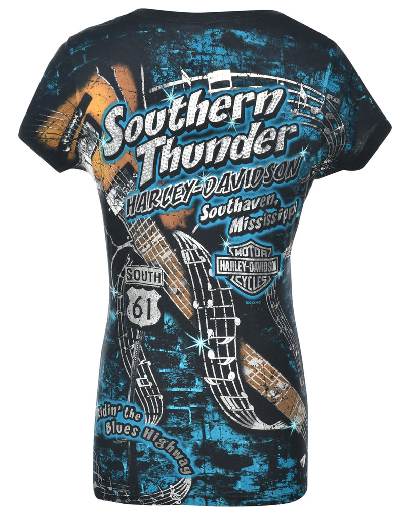 Harley Davidson Printed Y2K T-shirt - M
