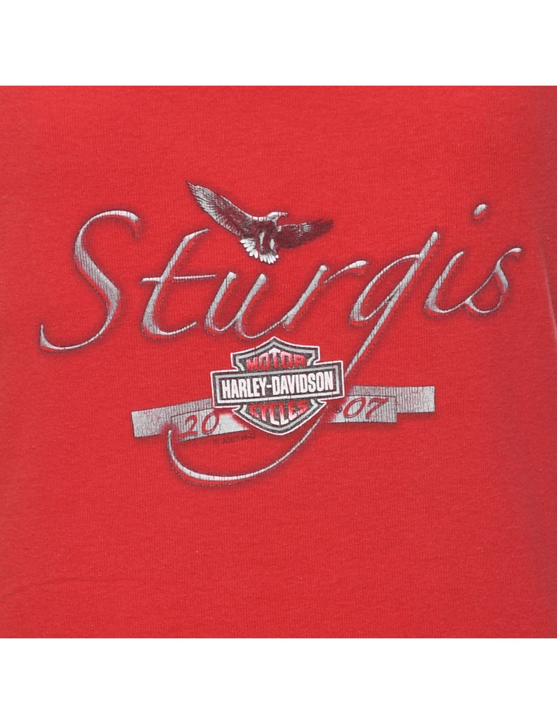 Harley Davidson Printed Y2K T-shirt - XL