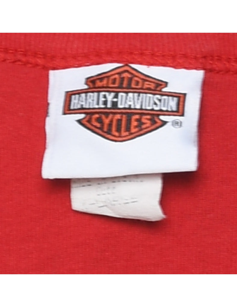 Harley Davidson Red Y2K Embellished Studded Vest - M