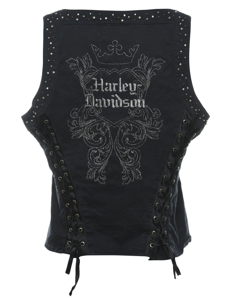 Harley Davidson Studded Y2K Corset - M