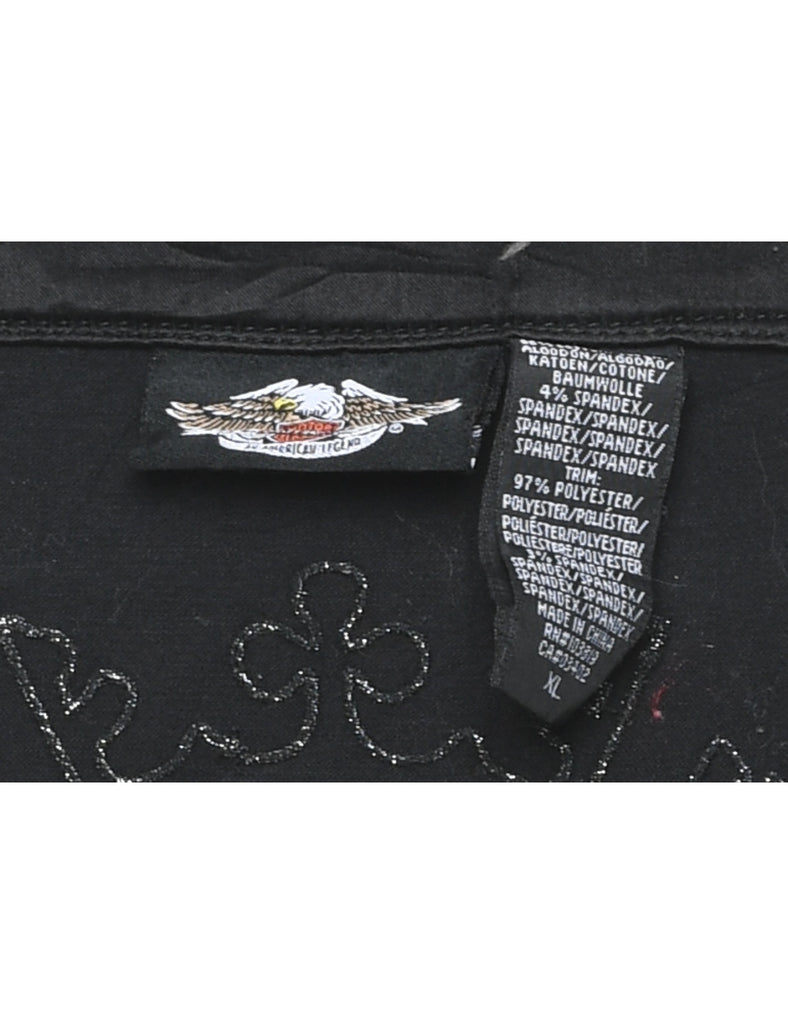 Harley Davidson Studded Y2K Corset - M