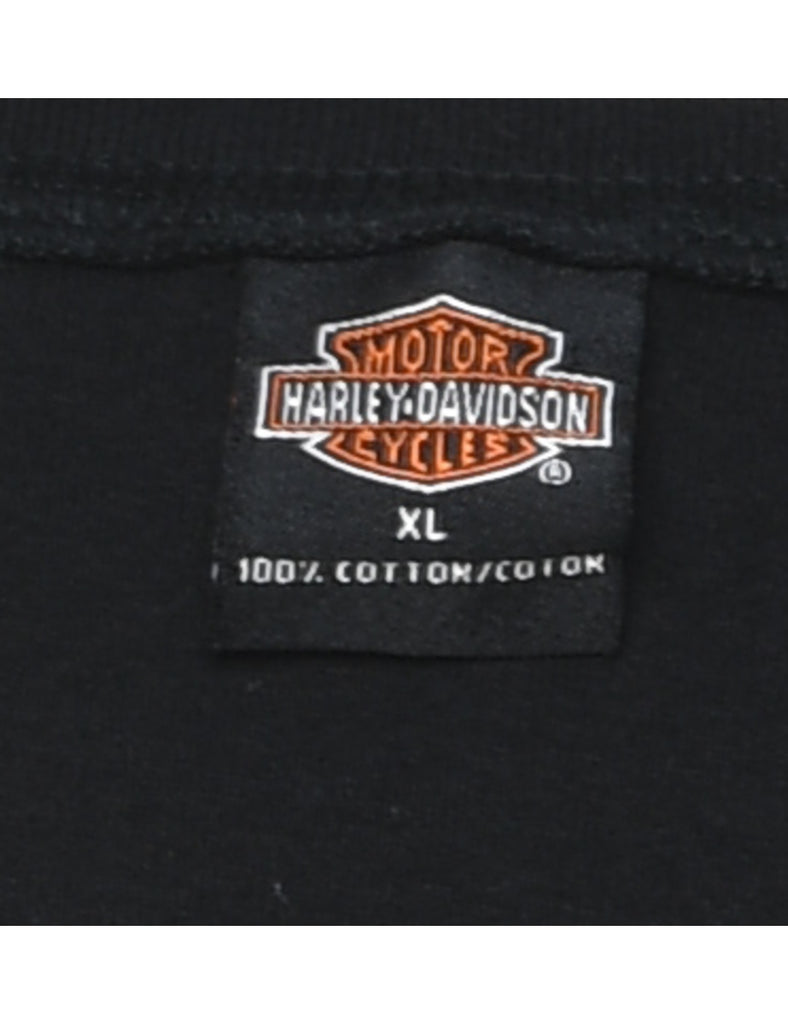 Harley Davidson Y2K Black & Silver Metallic Vest - L