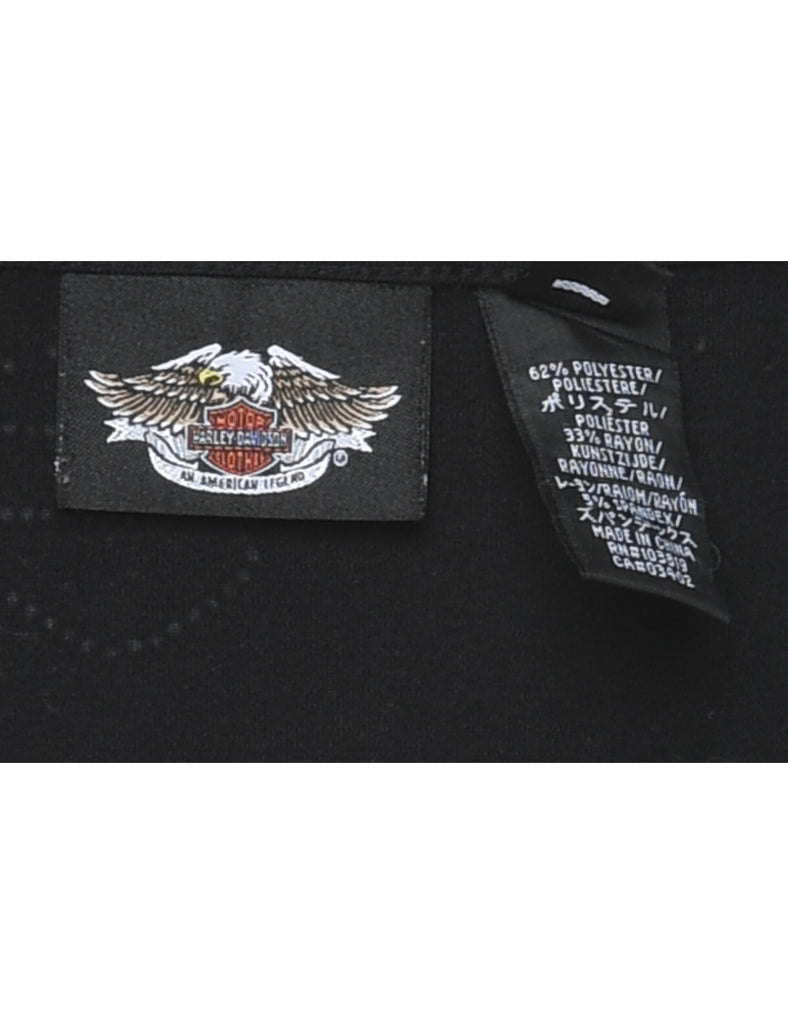 Harley Davidson Y2K Plain Black Vest - S