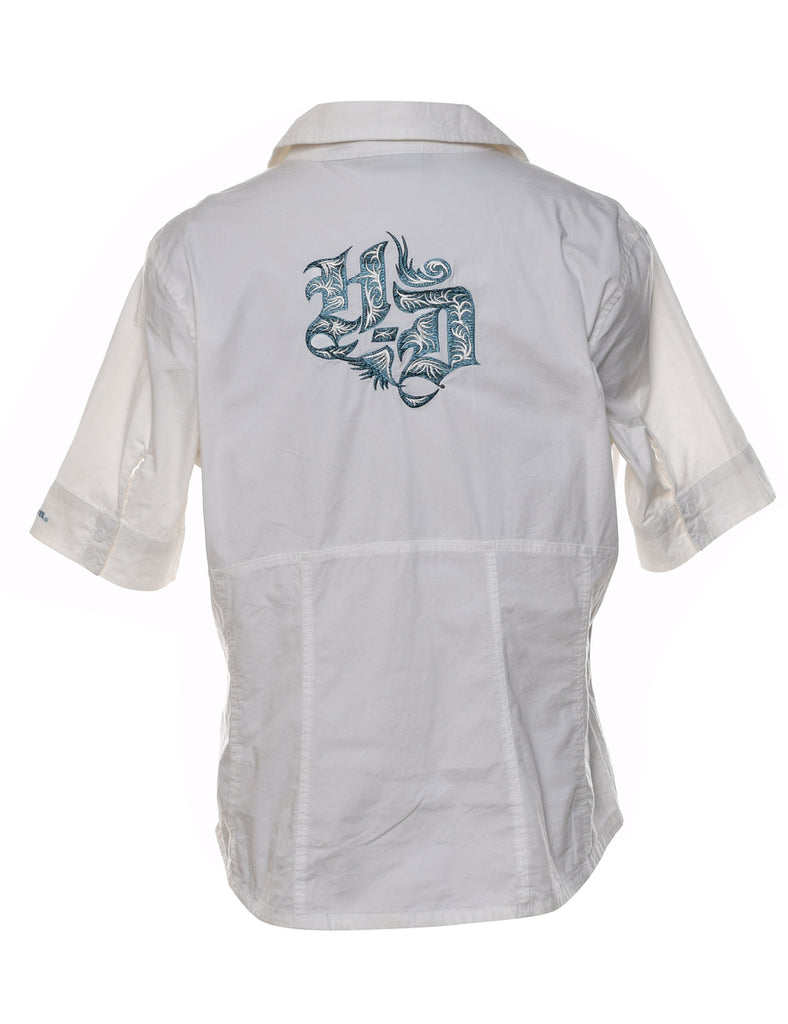 Harley Davidson Y2K White Shirt - L