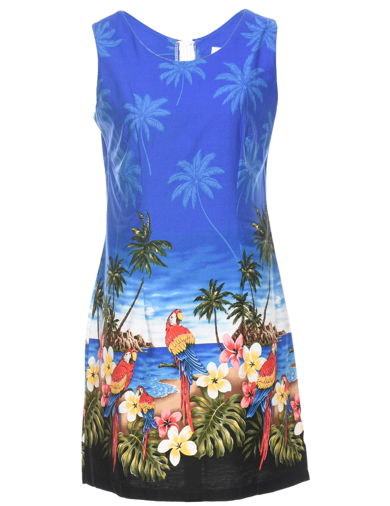 Hawaiian Print Dress - M
