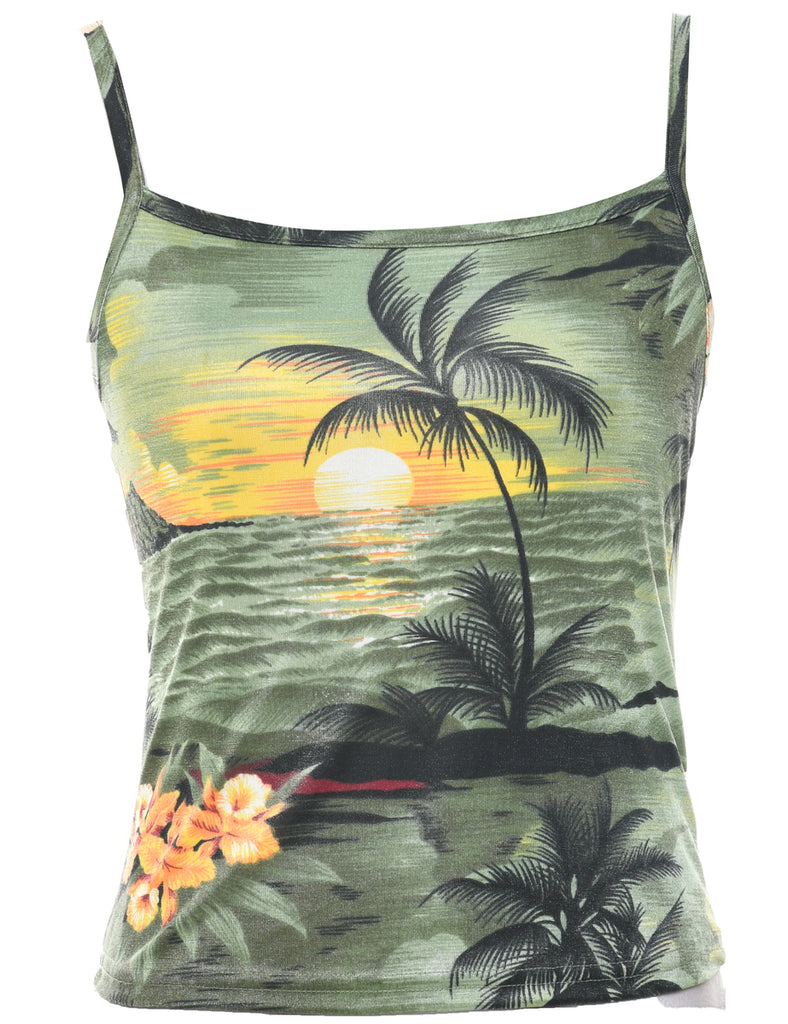 Hawaiian Print Printed Top - XS