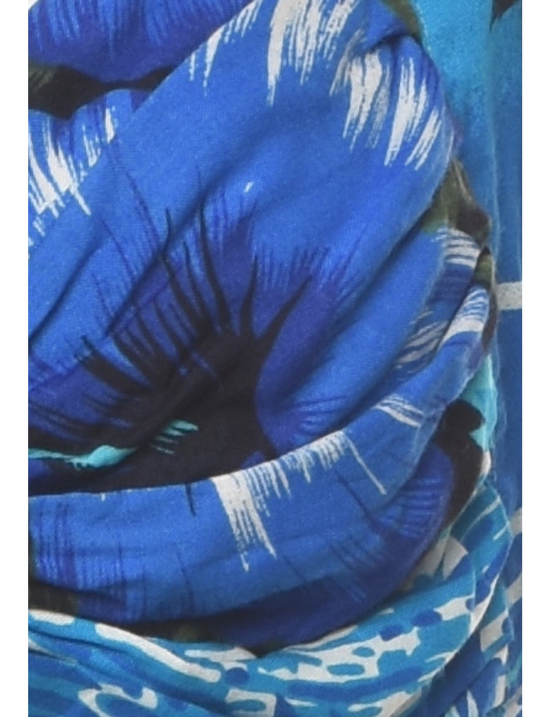 Hawaiian Print Rayon Bikini Top - XS