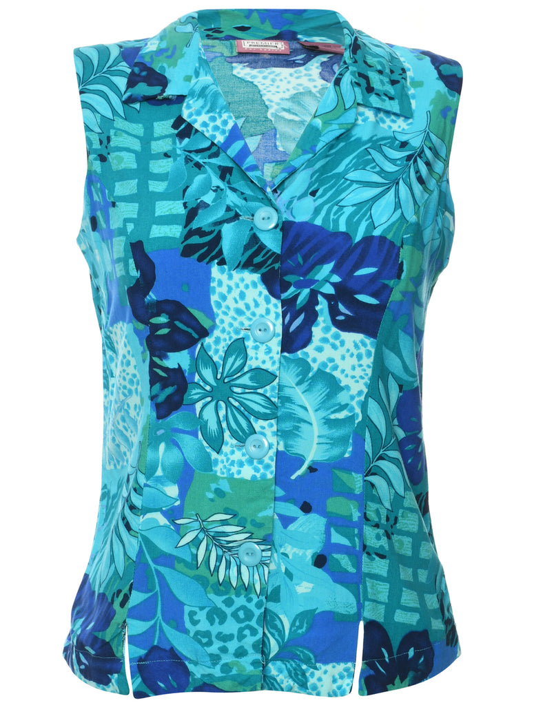 Hawaiian Print Vest - M