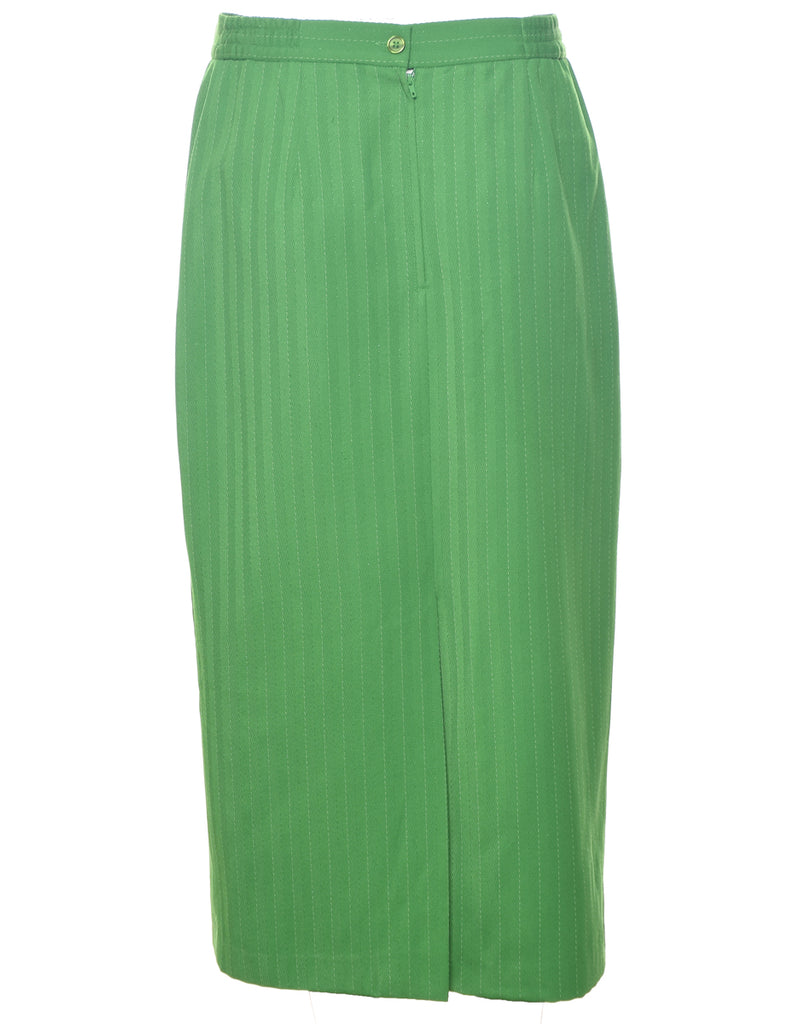 Herringbone Tweed Pencil Skirt - M