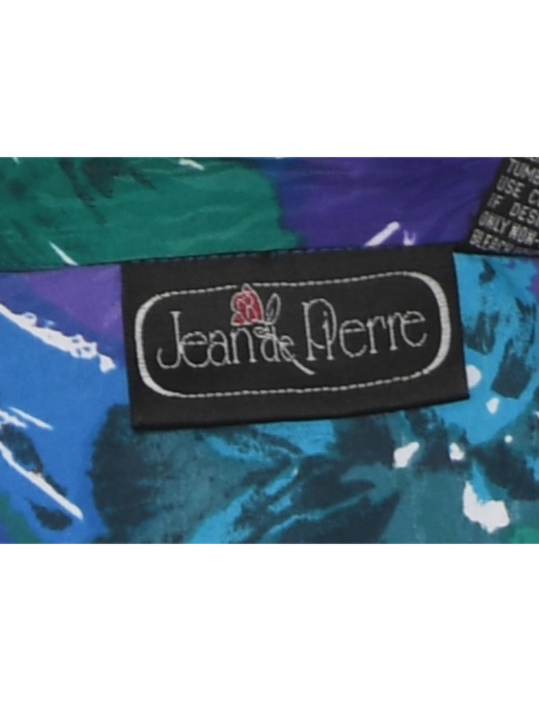 High Neck Floral Blouse - L