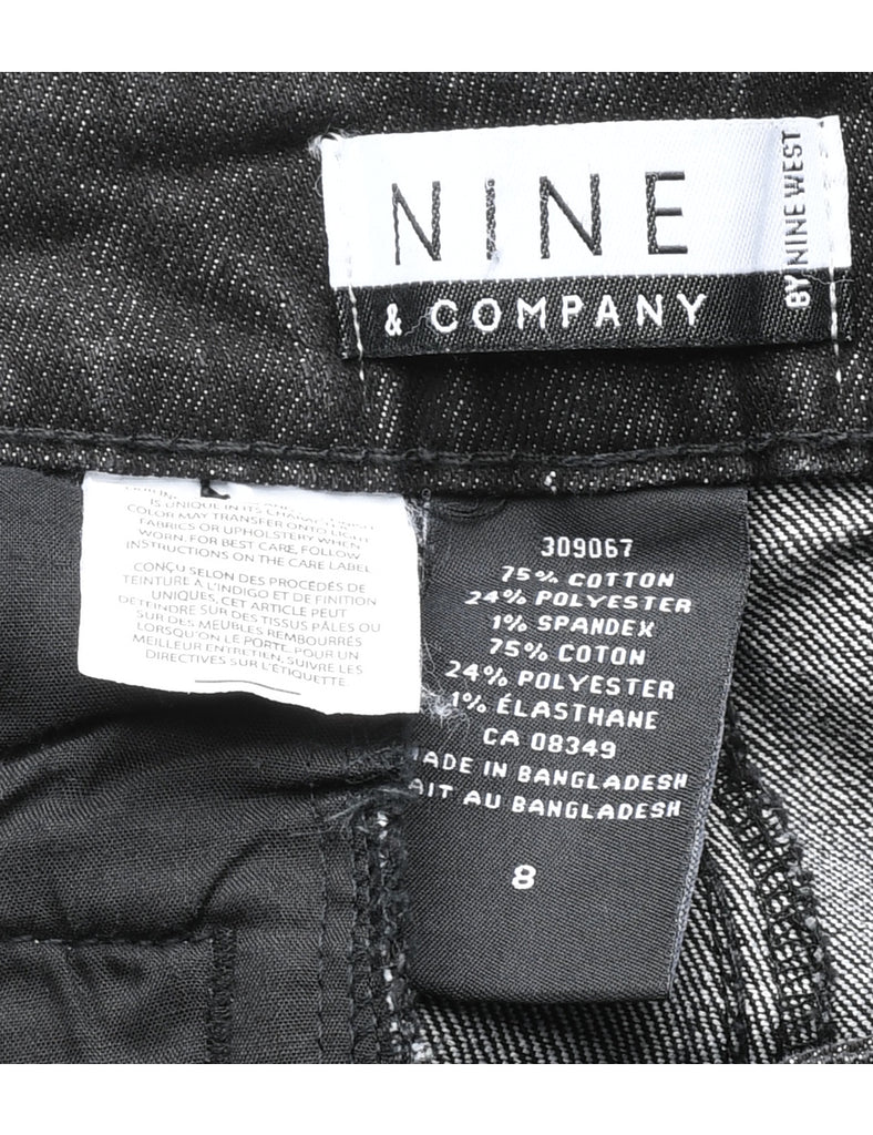 High Waist Black Bootcut Jeans - W30 L32