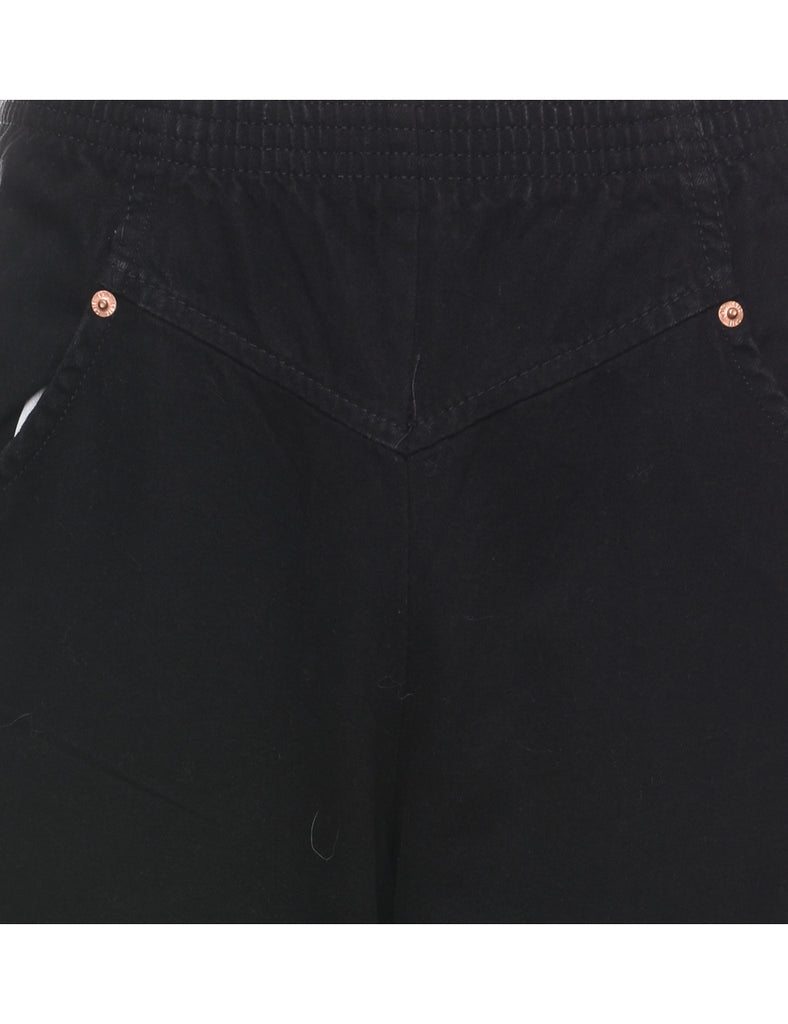 High Waist Black Denim Trousers - W26 L30