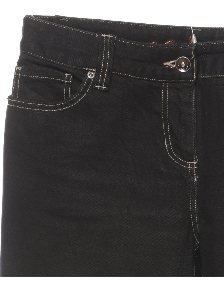 High Waist Black Tapered Jeans - W32 L32
